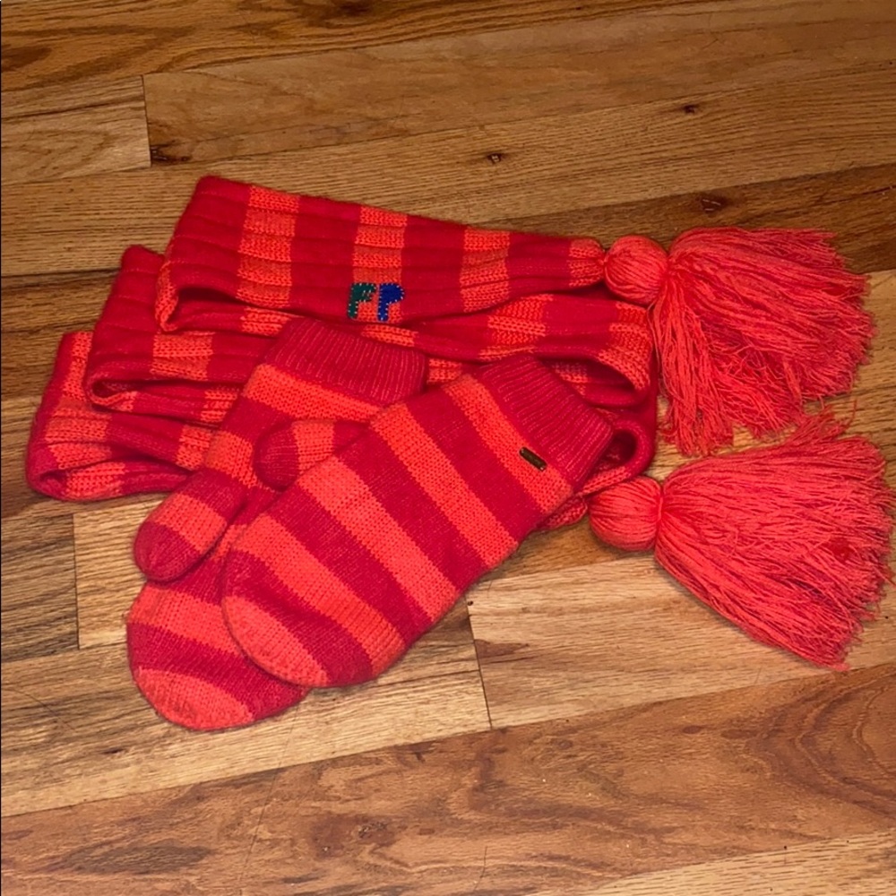 Free People Angora Knit Scarf & Mittens Set